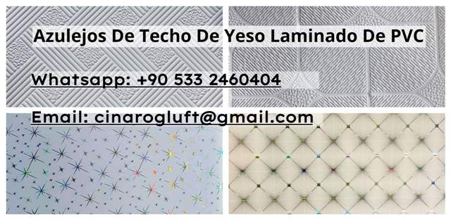 Azulejos de techo de yeso laminado de PVC