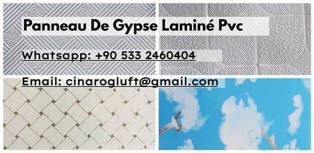 panneau de gypse laminé pvc