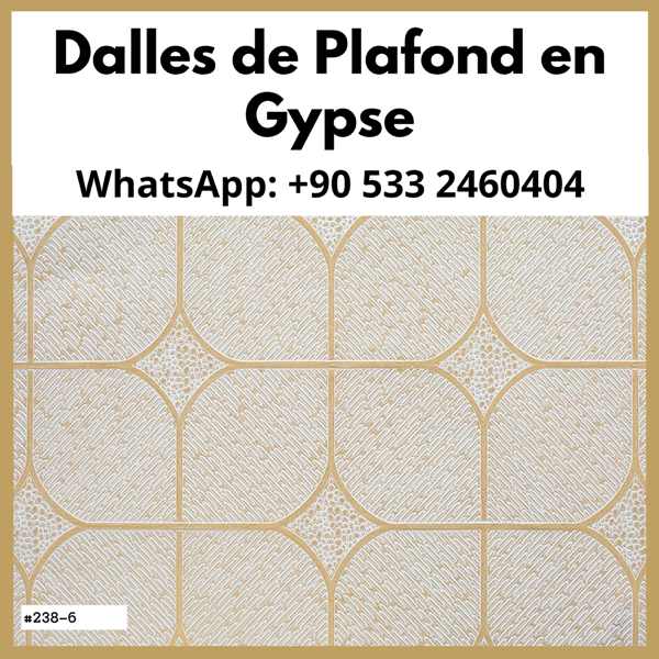 Dalles de plafond en plâtre PVC